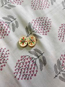 Gold Flower Statement Earrings