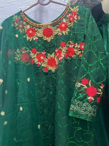 Emerald Green Embroidered Kurta Set