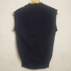 Sleeveless Navy Blue Sweater For Kids