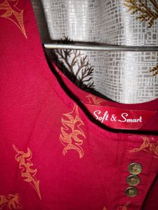 Beautiful Red Printed Kurta