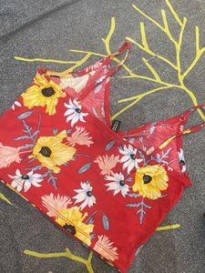 Red Floral Cami Top