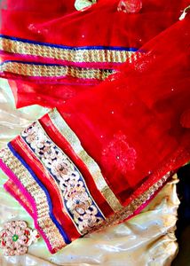 Elegant Lehenga with Red Dupatta choli not availab