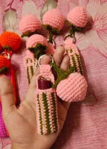 Crochet Strawberry Lip Balm Holder 🍓