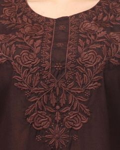 Embroidered Brown Kurta