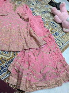 Stunning Pink Embroidered Lehenga Choli