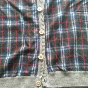 Checked Pattern Cardigan