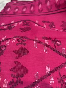 New Dark Pink Cotton Blend Saree