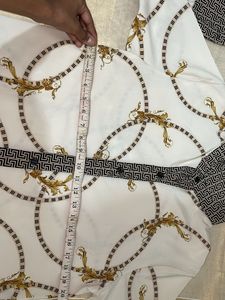 Gold Chain Print Button-Up Shirt
