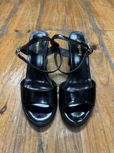 Stylish Black Open-Toe Heels