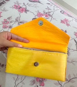 Yellow Floral Ethnic Clutch