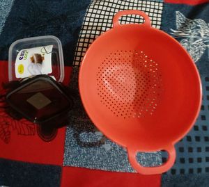 1 Airtight Box And Rice Washing Bowl
