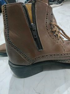 Vintage Brown Leather Wingtip Boots
