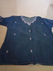 Denim Short Kurta