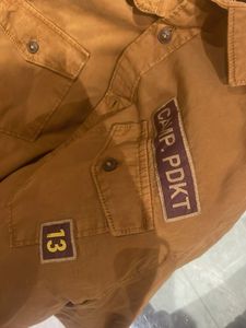 Men's Brown Button-Up Shirt