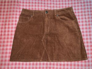 Brown Corduroy Mini Skirt