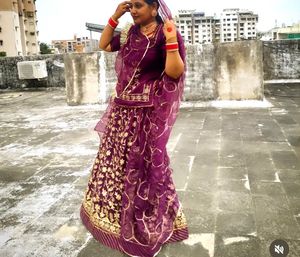 Stunning Purple Embroidered Lehenga Choli