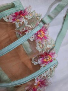Sheer Floral Balconette Bra