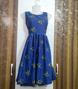 Blue Fit &amp; Flare Dress