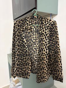 Shein Leopard Print Button-Up Shirt