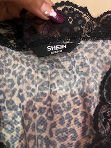 Leopard Print Black lace shrug