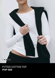H&M Fitted Cotton Long Sleeve Top