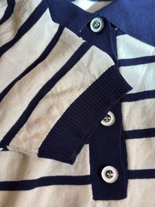 Striped Polo Neck Top