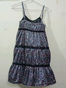Velvet Tiered Floral Print Sundress