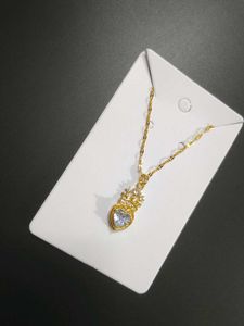 Anti Tarnish Heart Crown Necklace