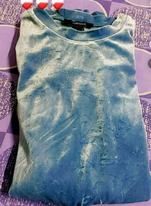 Gray Velvet Long Sleeve Top