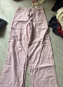 Pink Cargo Style Pants