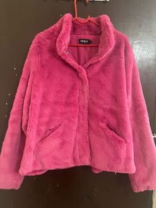 ONLY Pink Faux Fur Jacket