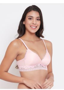Clovia Women Bralette Lightly Padded Bra (Pink)