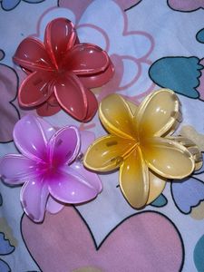 Set of 3 Flower Hair Clips