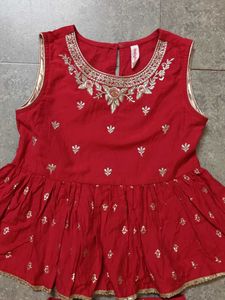 Babyhug Red Girls Lehenga Choli Set