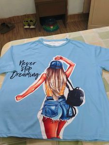 Light Blue Graphic T-Shirt