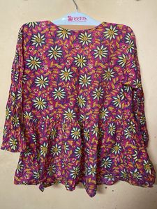 Floral Print Peplum Kurta