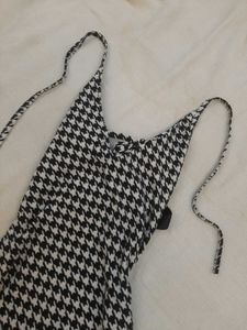 Houndstooth Halter Mini Dress