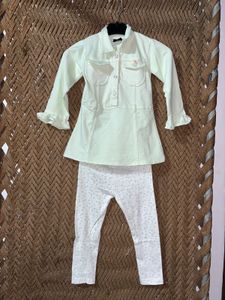 Light Green Tunic Top and Pants Set