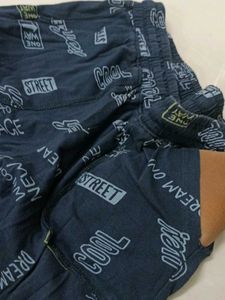 chic navy blue graphic pants