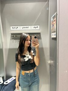 Black Floral Top