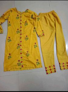 Yellow Embroidered Kurta Set