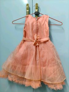 Beautiful Peach Embroidered Dress