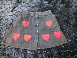 Cute Heart ☃️Applique Mini Skirt