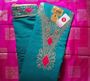 Heavy Embroidery Work unstitched Suit