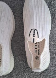White Pleated Sneakers
