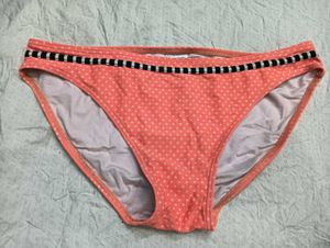Coral Polka Dot Bikini Bottom 🤎