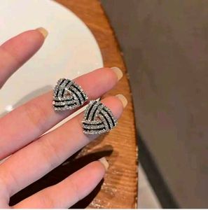 Sparkling Triangle Stud Earrings