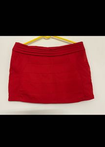 Chic Red Mini Skirt With Builtin Shorts
