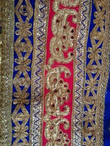 Stunning Blue &amp; Gold Embellished Lehenga Choli