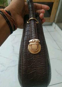 Stylish Croc-Embossed Hobo Bag